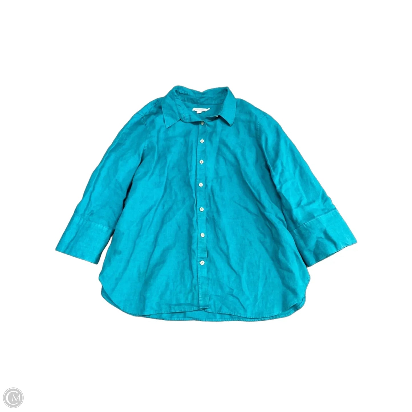 Top Short Sleeve By Chicos In Blue, Size: L