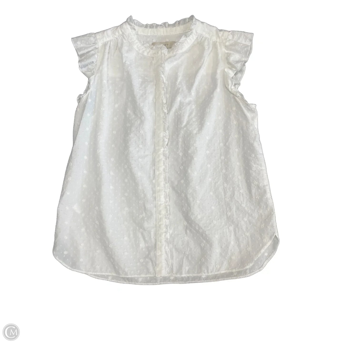 Top Sleeveless By Loft In White, Size: M