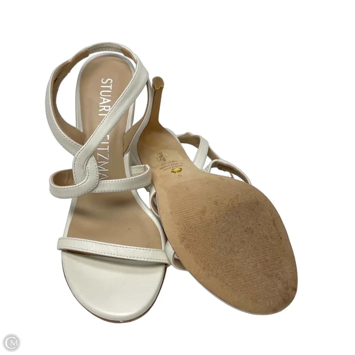 Sandals Designer By Stuart Weitzman In White, Size: 5