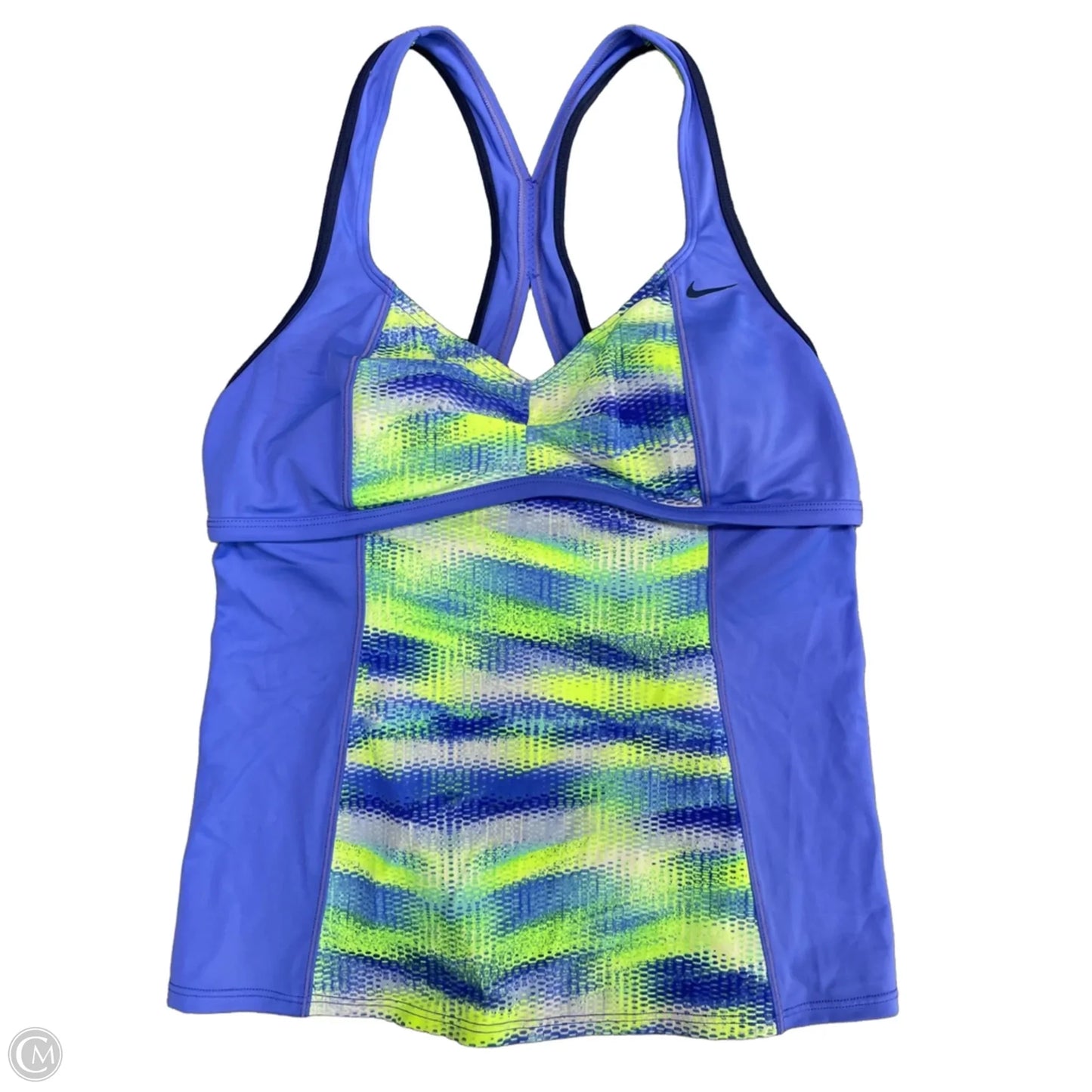Athletic Tank Top By Nike Apparel In Blue & Green, Size: L