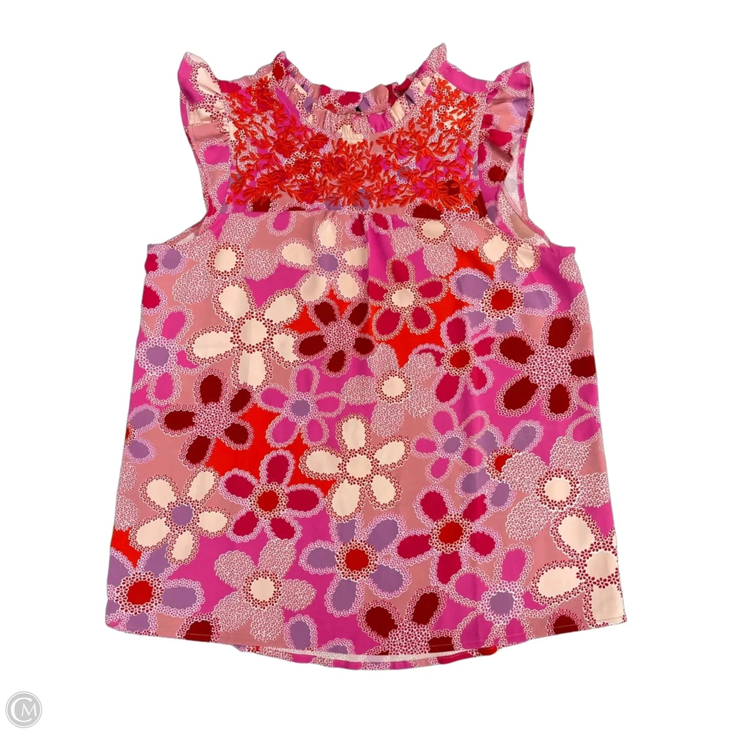 Top Sleeveless By Cmf In Pink & Red, Size: S