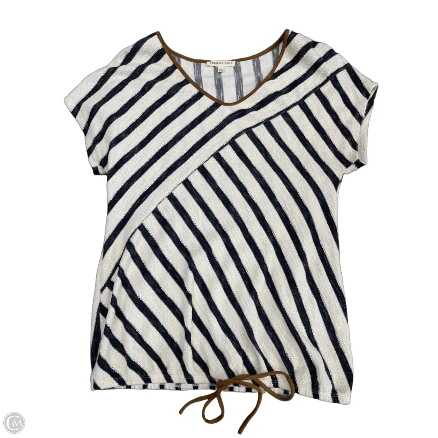 Top Short Sleeve By Clothes Mentor In Blue & Cream, Size: S