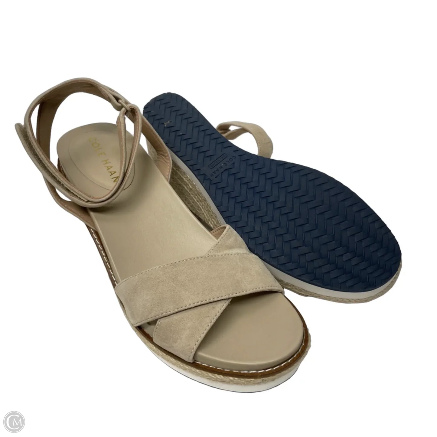 Sandals Heels Wedge By Cole-haan In Cream, Size: 8