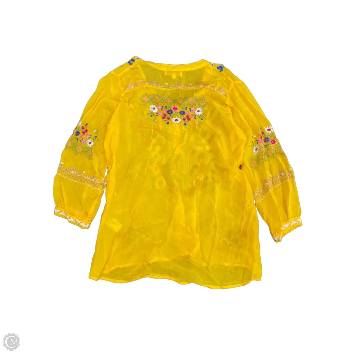 Top Long Sleeve By Cmc In Yellow, Size: S