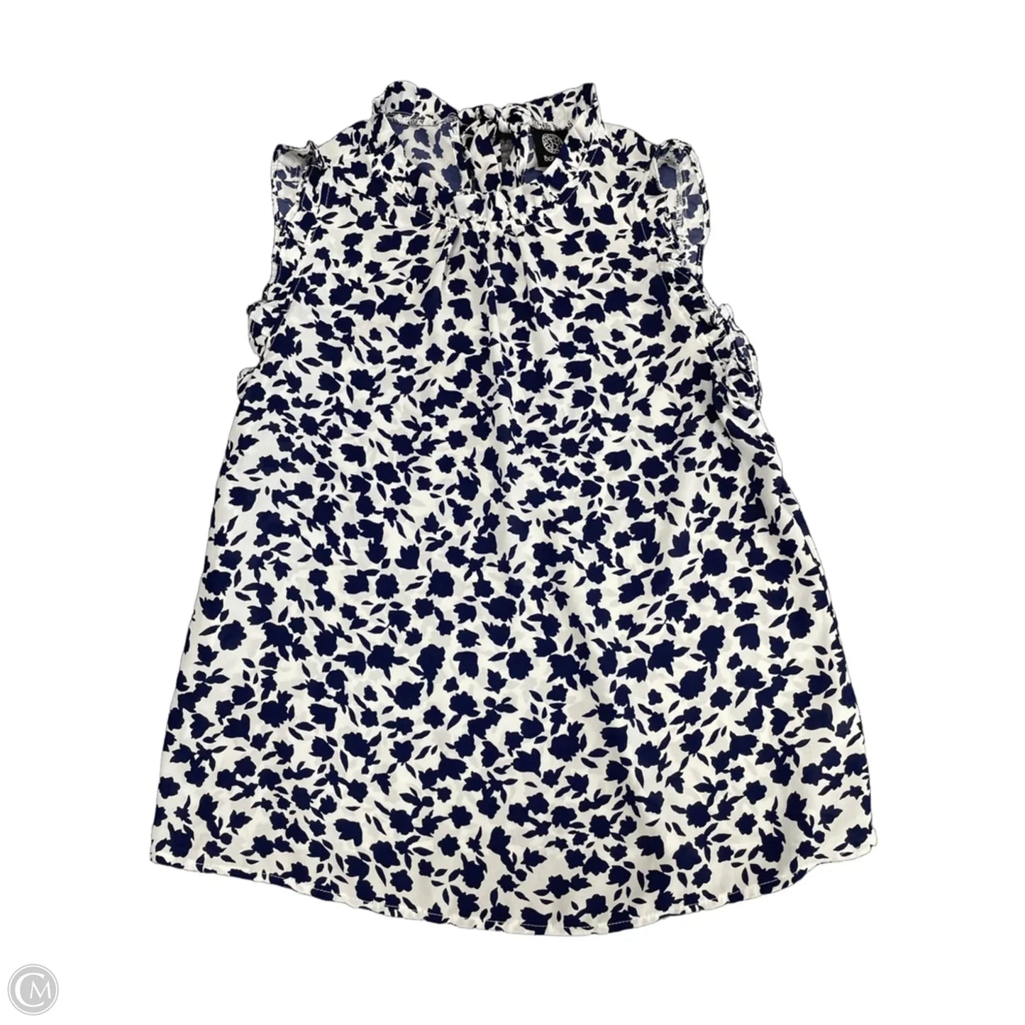 Top Sleeveless By Bobeau In Blue & White, Size: M