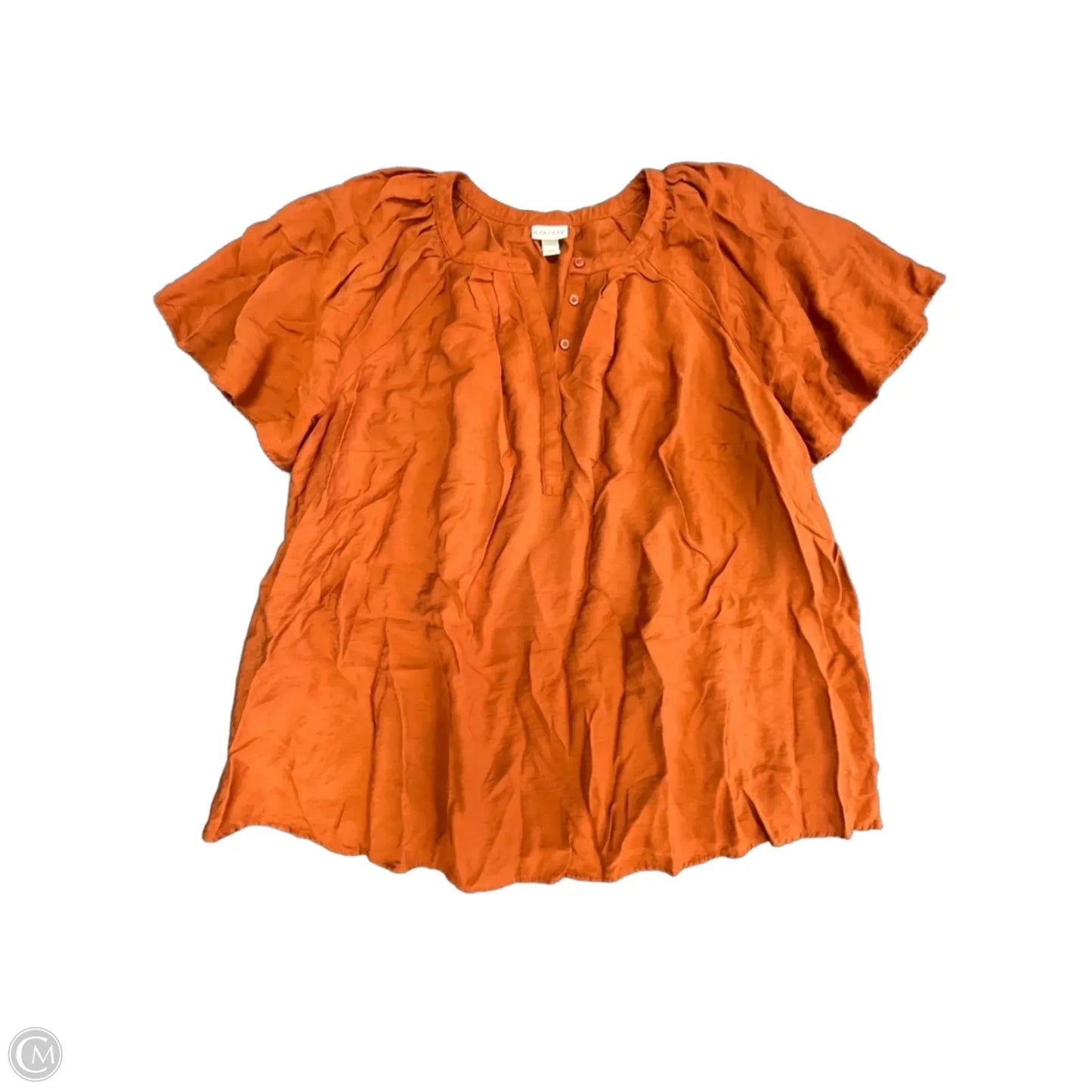 Top Short Sleeve By Ava & Viv In Orange, Size: 3x