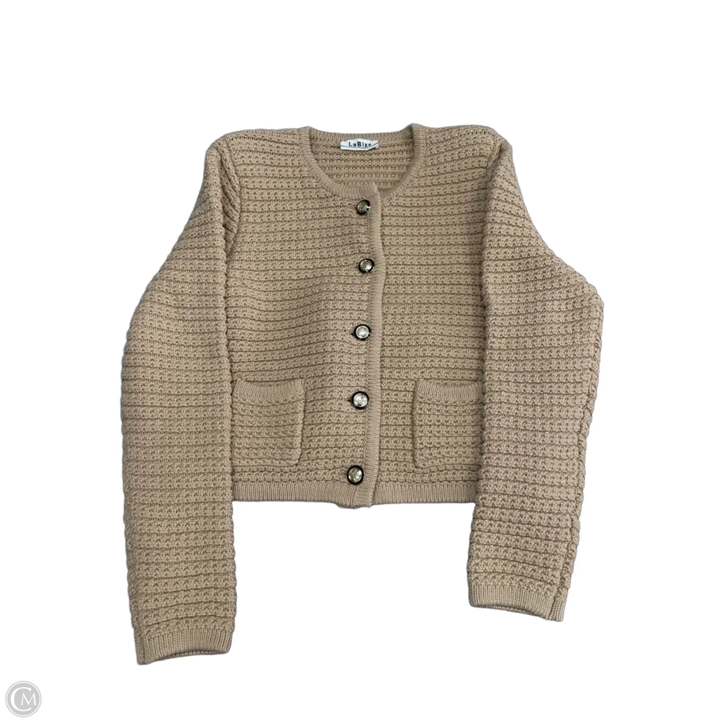 Sweater Cardigan By Clothes Mentor In Beige, Size: M