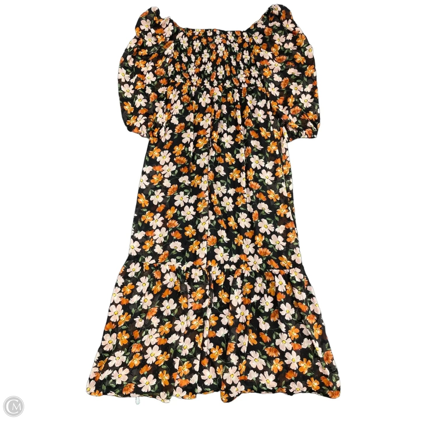 Dress Casual Midi By Lush In Black & Orange, Size: S