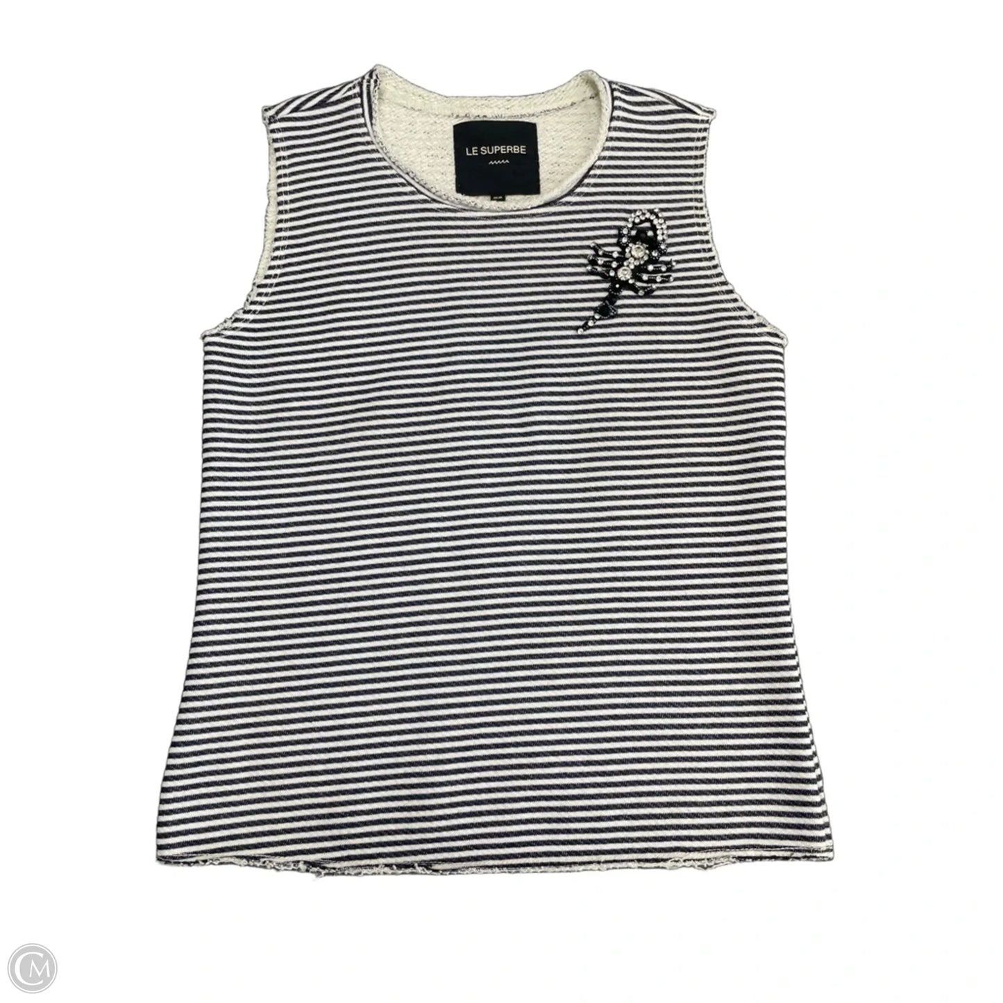 Top Sleeveless By Le Superbe In Blue & White, Size: Xs