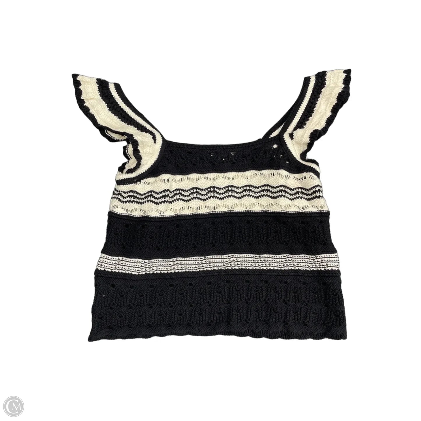 Top Sleeveless By Loft In Black & Cream, Size: Xxl