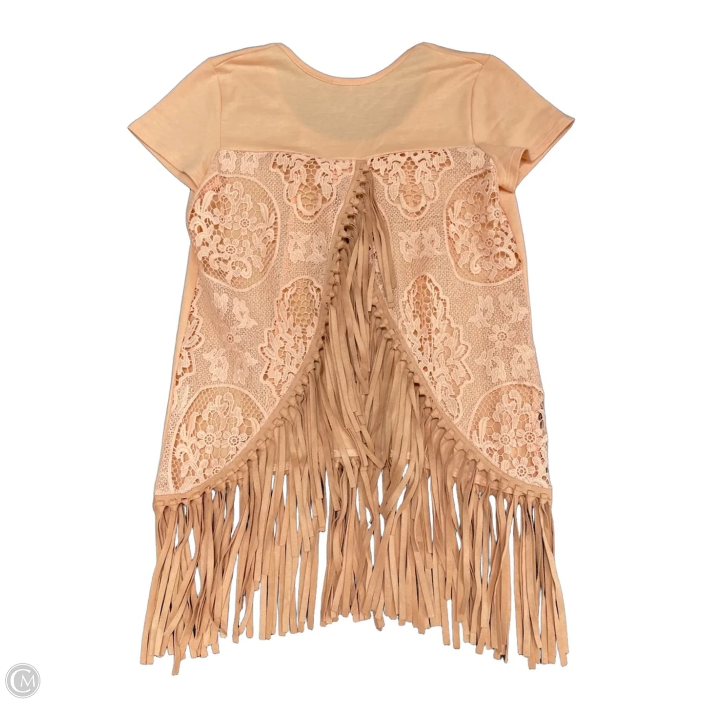 Top Short Sleeve By Judith March In Peach, Size: S