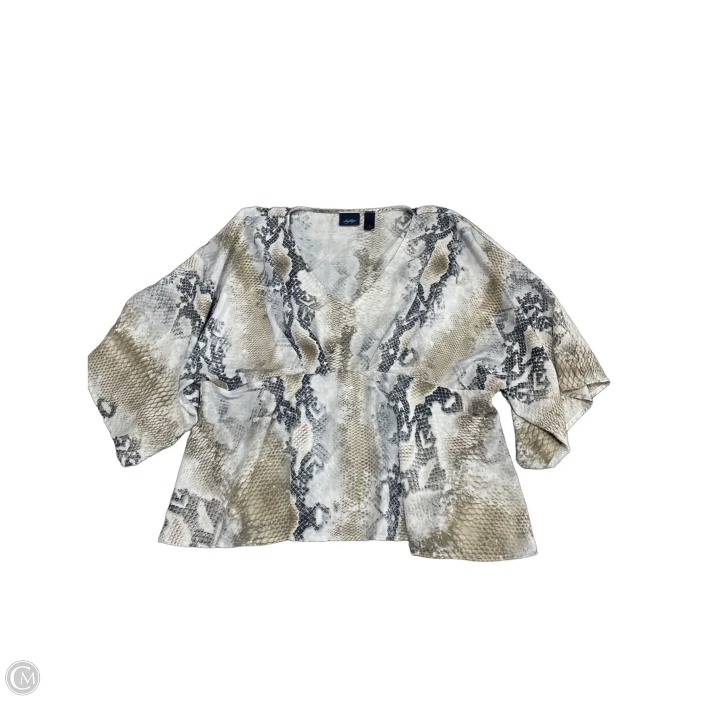 Top Short Sleeve By Daytrip In Snakeskin Print, Size: S