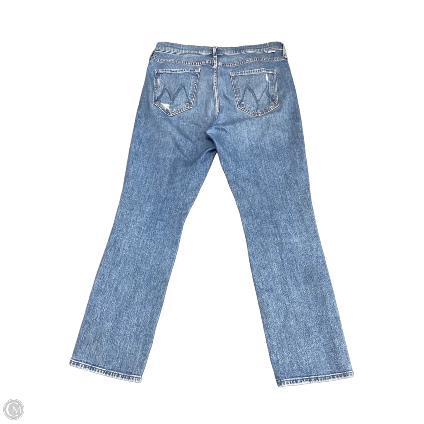 Jeans Straight By Mother In Blue Denim, Size: 14