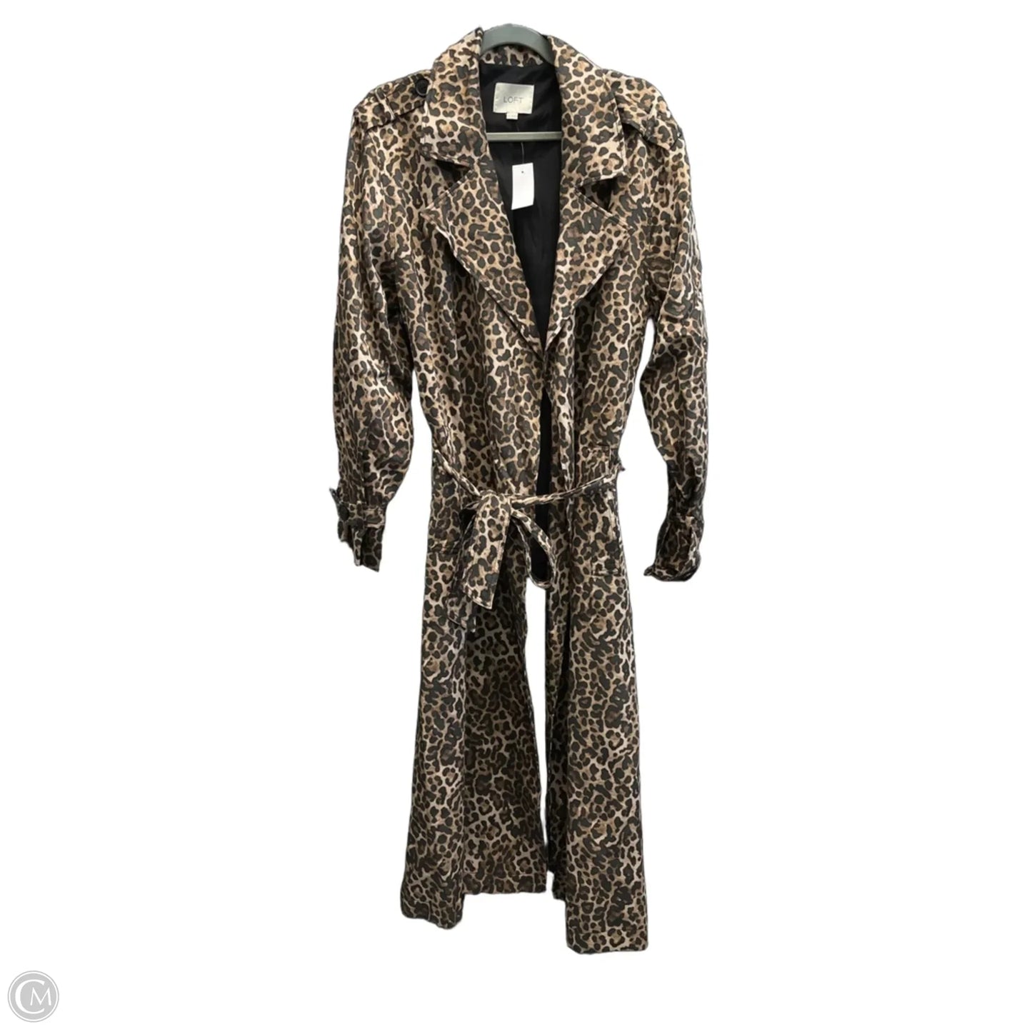 Coat Trench Coat By Loft In Animal Print, Size: L