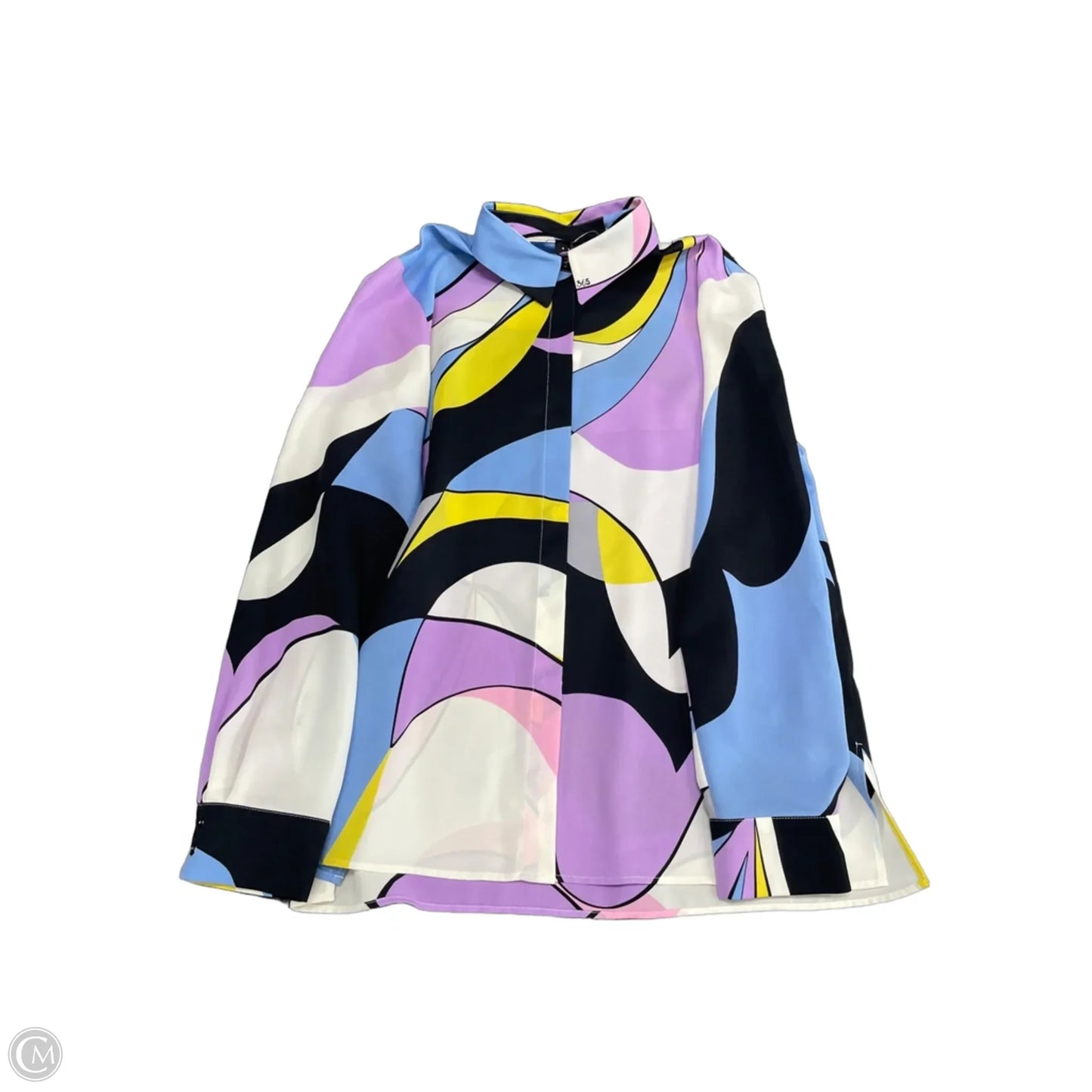 Blouse Long Sleeve By Cma In Blue & Purple, Size: 6