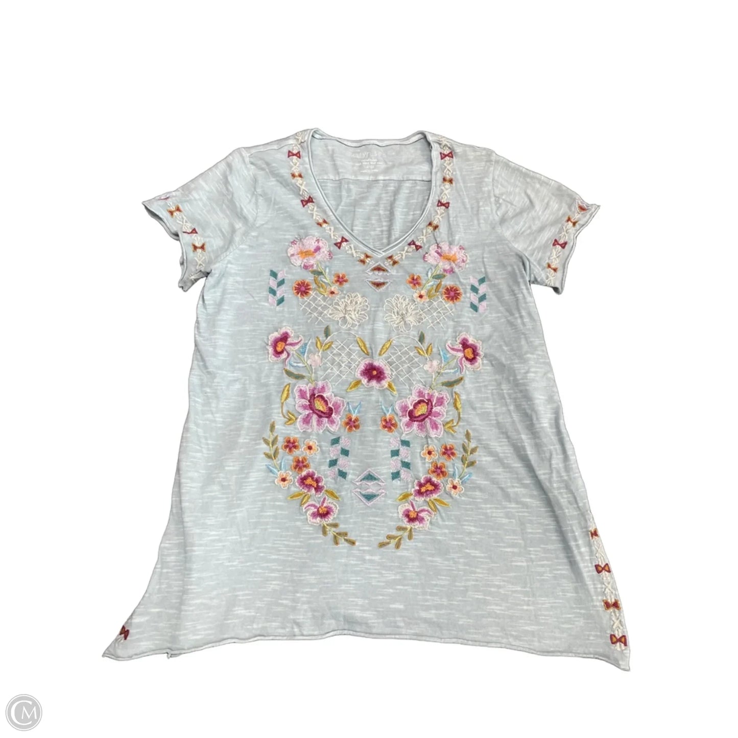 Top Short Sleeve By Cmc In Blue, Size: L