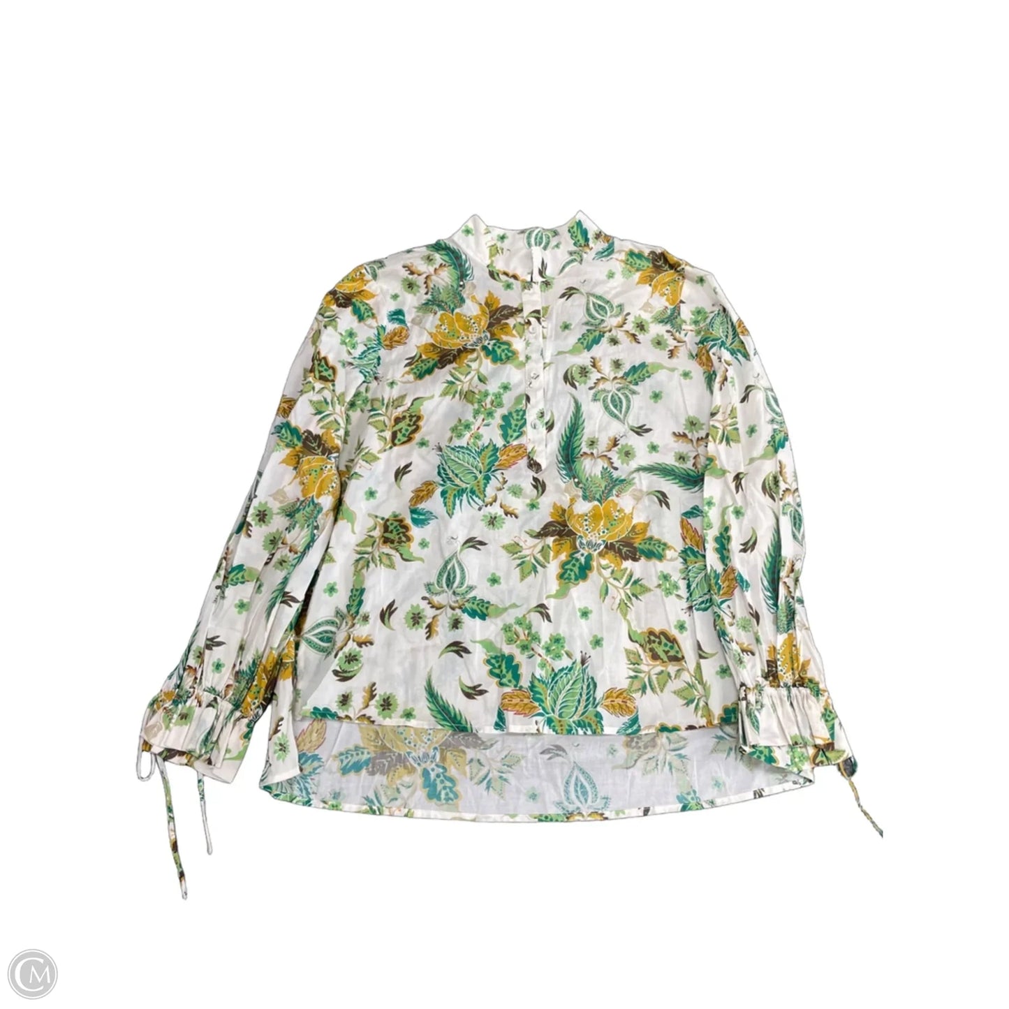 Top Long Sleeve By Antonio Melani In Green & White, Size: L