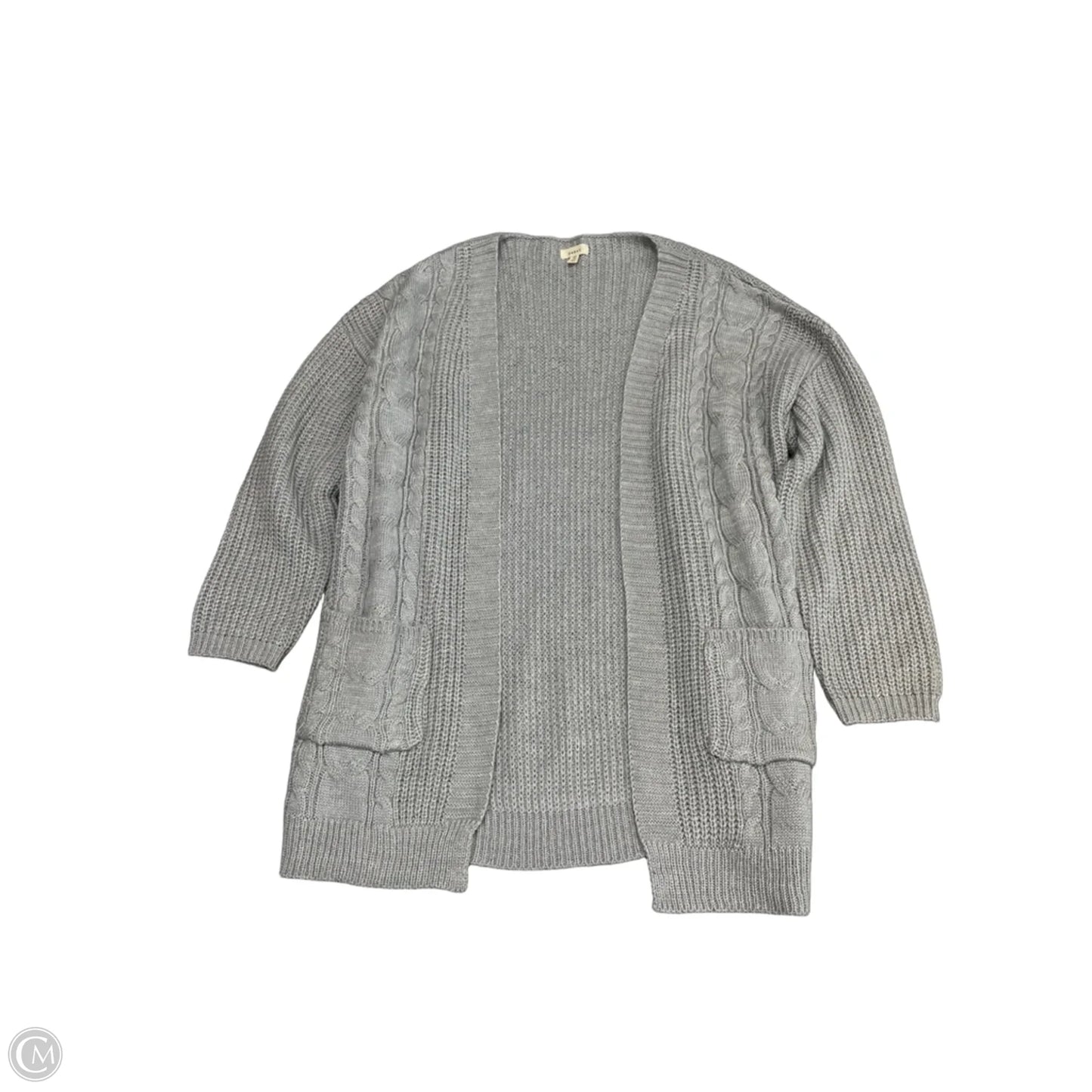 Sweater Cardigan By Debut In Grey, Size: L