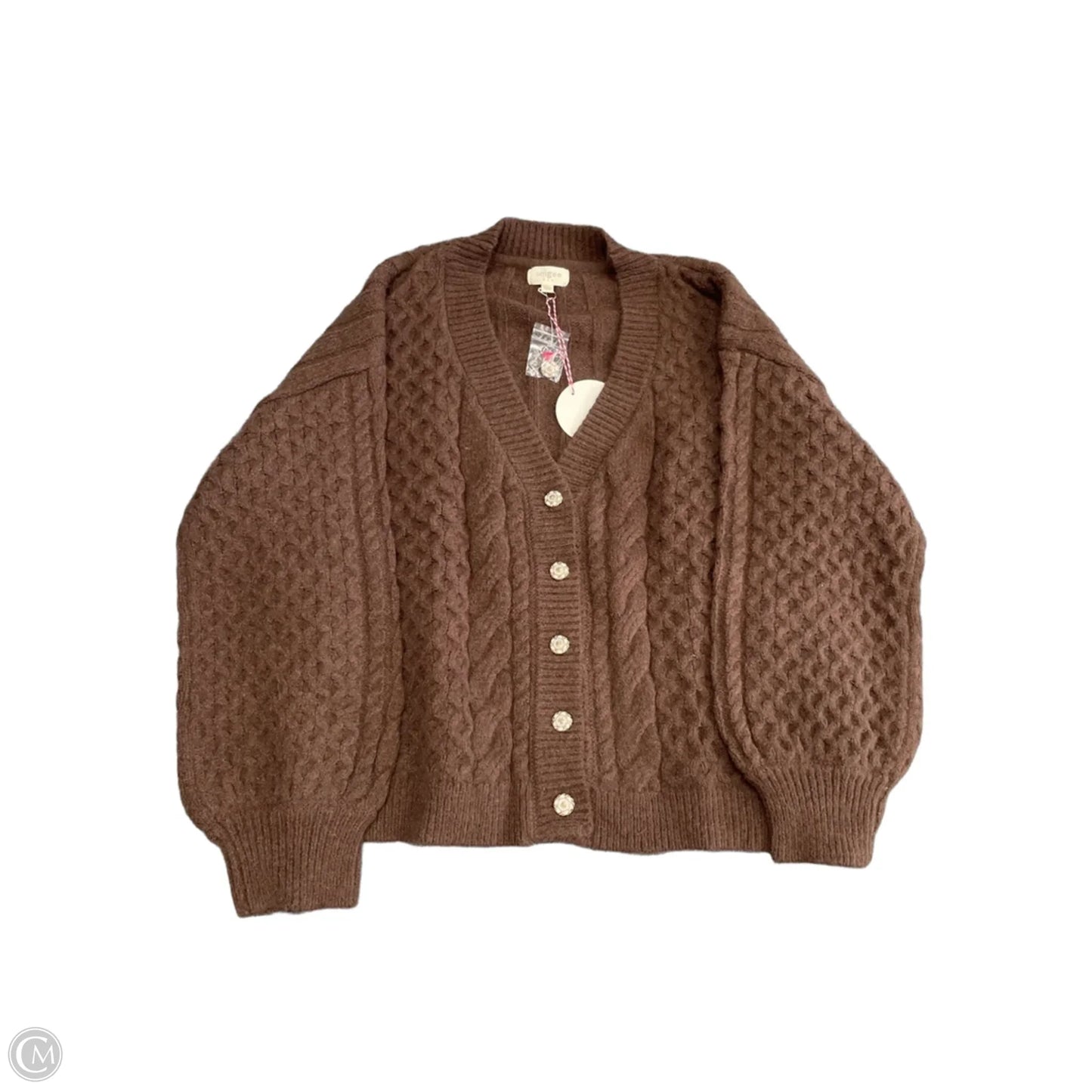 Sweater Cardigan By Umgee In Brown, Size: L