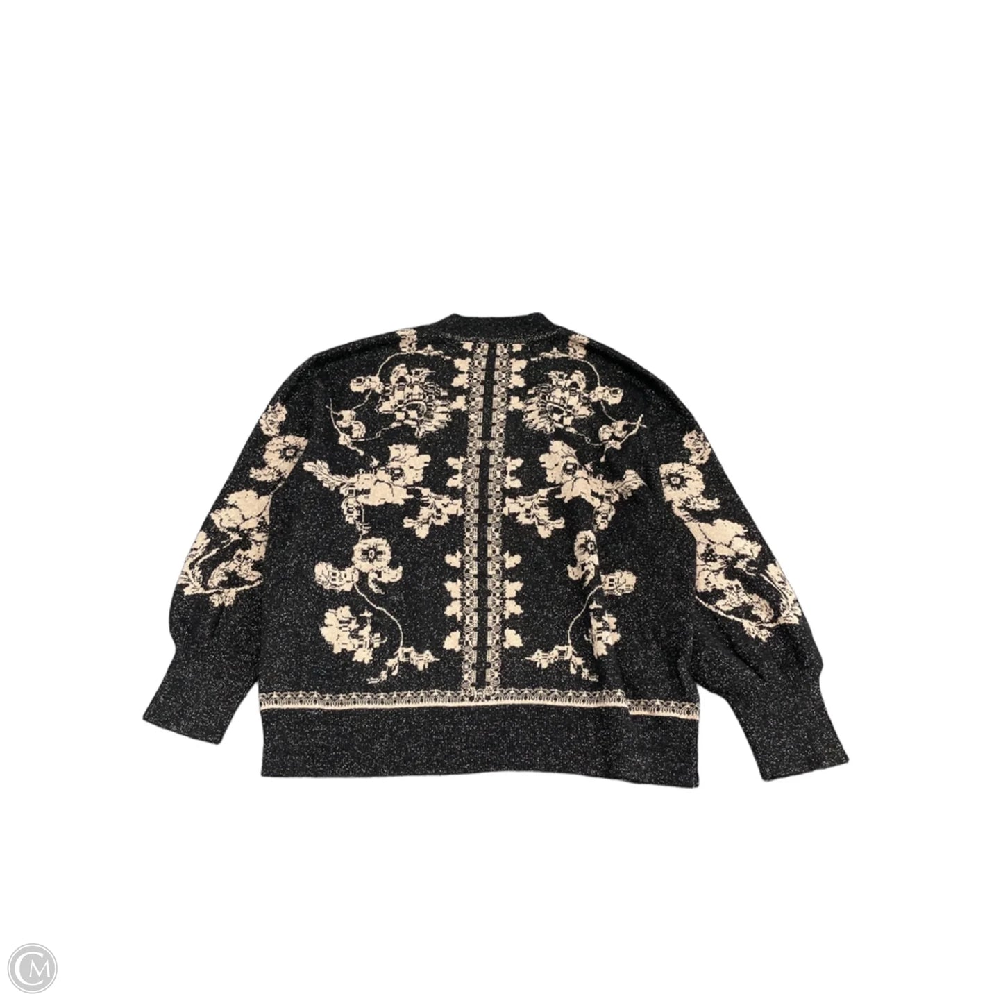Sweater By Chicos In Black & Gold, Size: Xxl