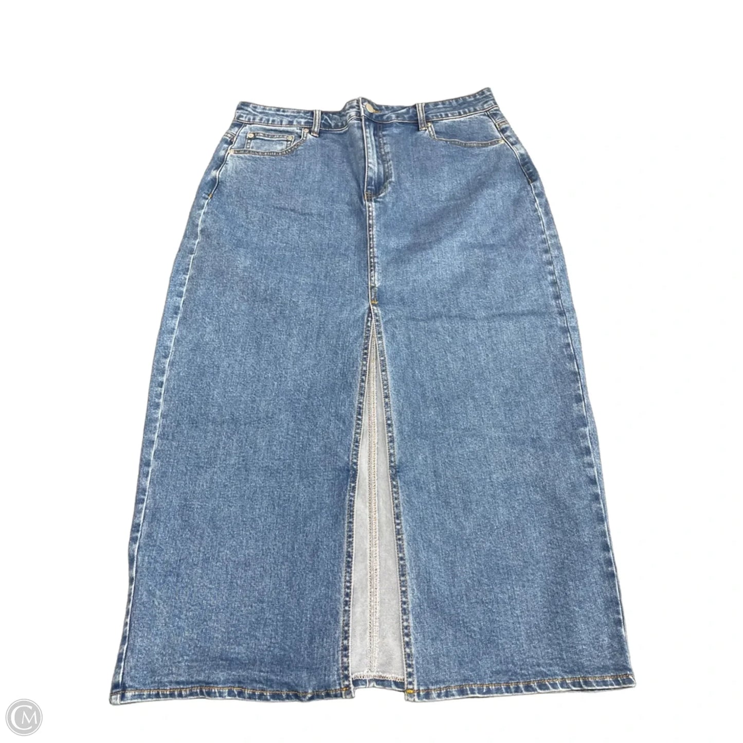 Skirt Midi By Showpo In Blue Denim, Size: 12