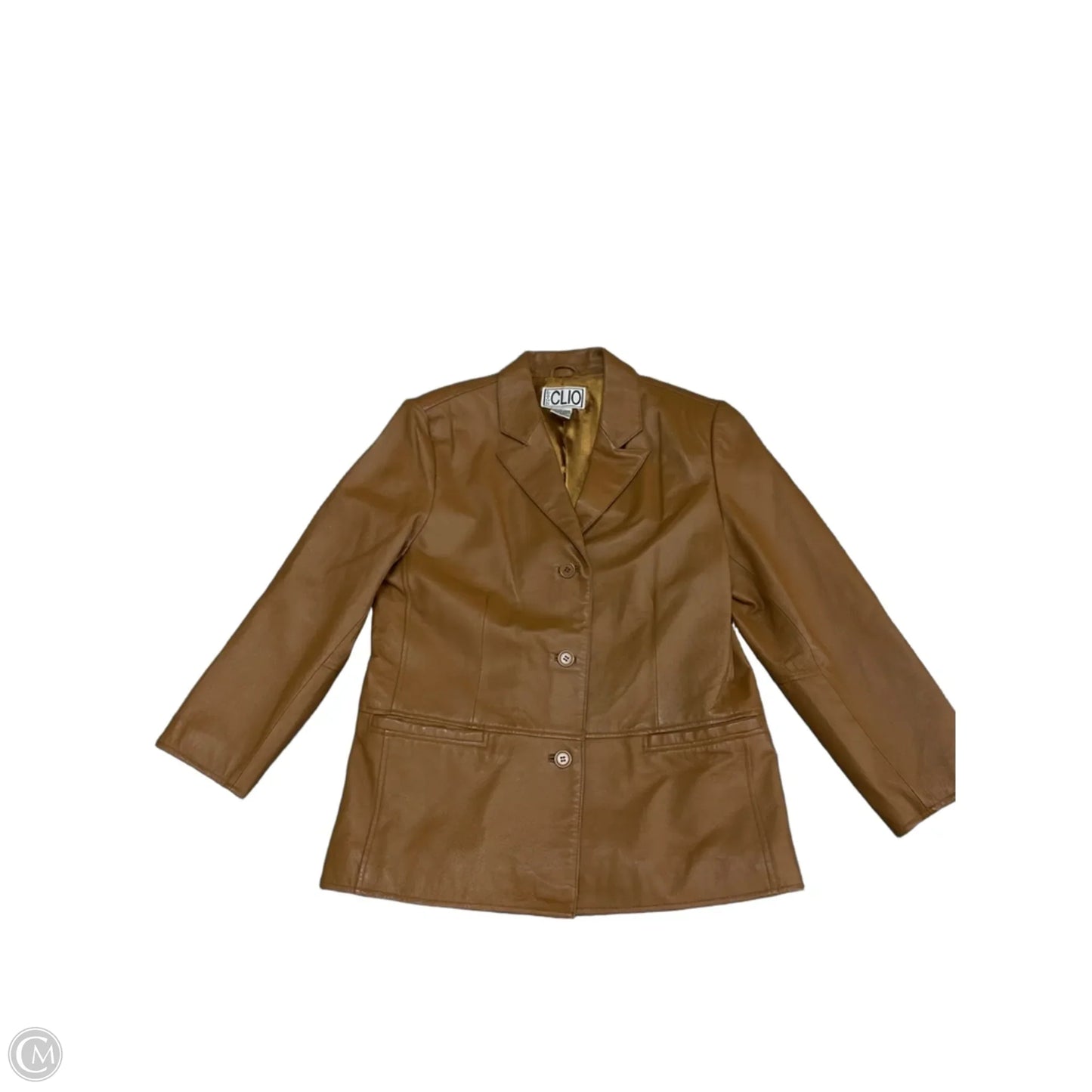 Jacket Leather By Clio In Brown, Size: M