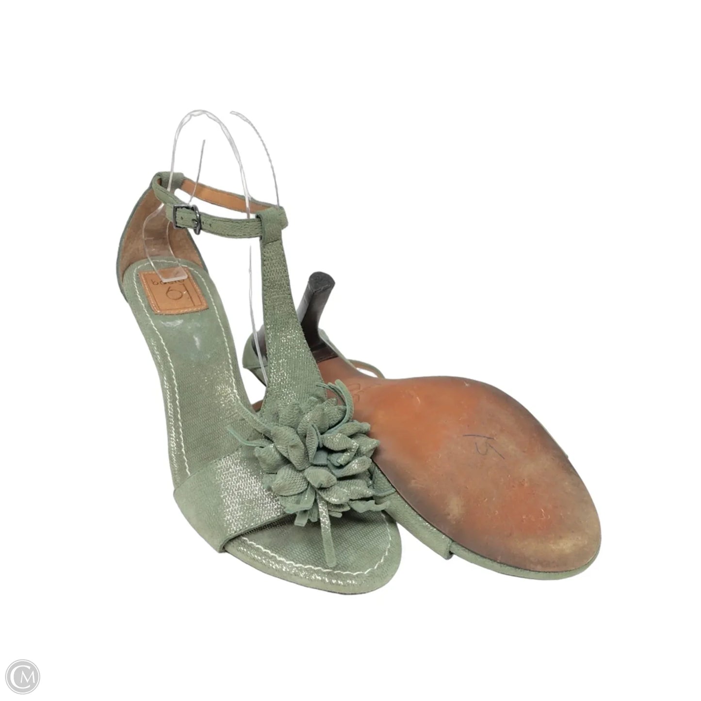 Sandals Heels Stiletto By Anthropologie In Green, Size: 8