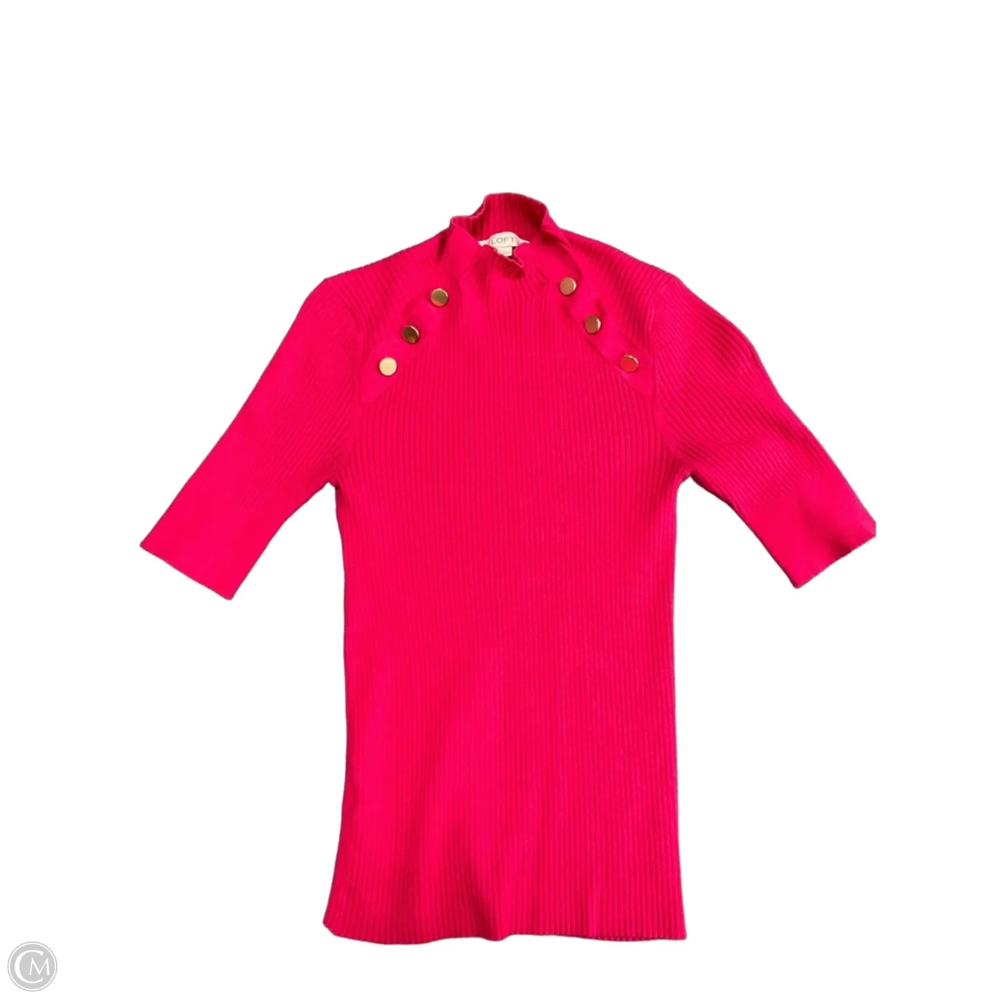 Top Short Sleeve By Loft In Pink, Size: S