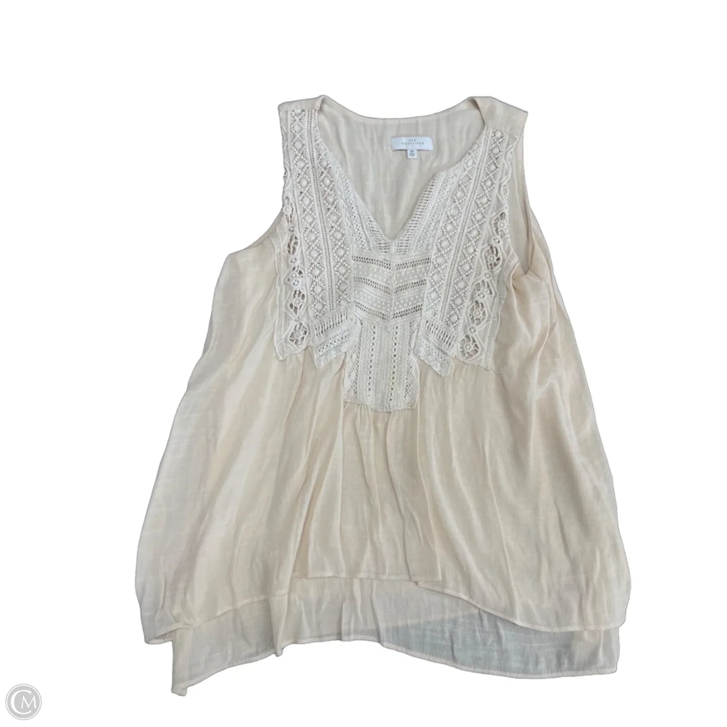 Top Sleeveless By New Directions In Cream, Size: M