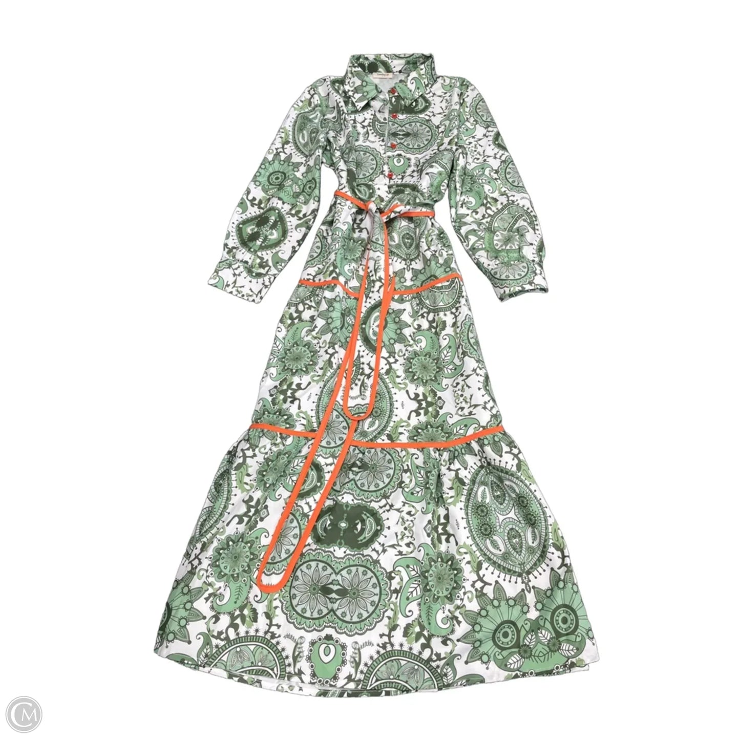Dress Casual Midi By Sunday Up In Green & White, Size: S