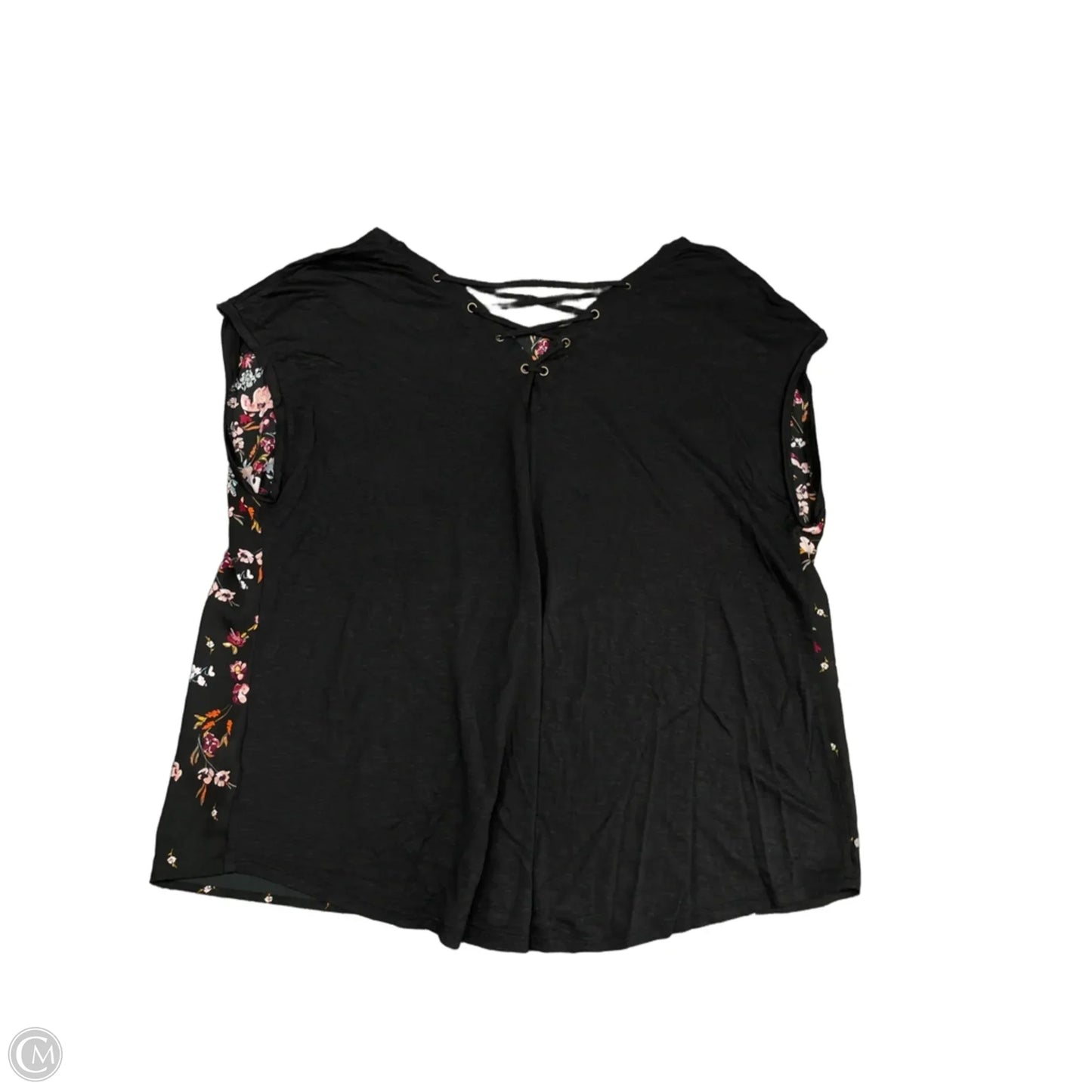 Top Short Sleeve By Maurices In Black & Purple, Size: 3x