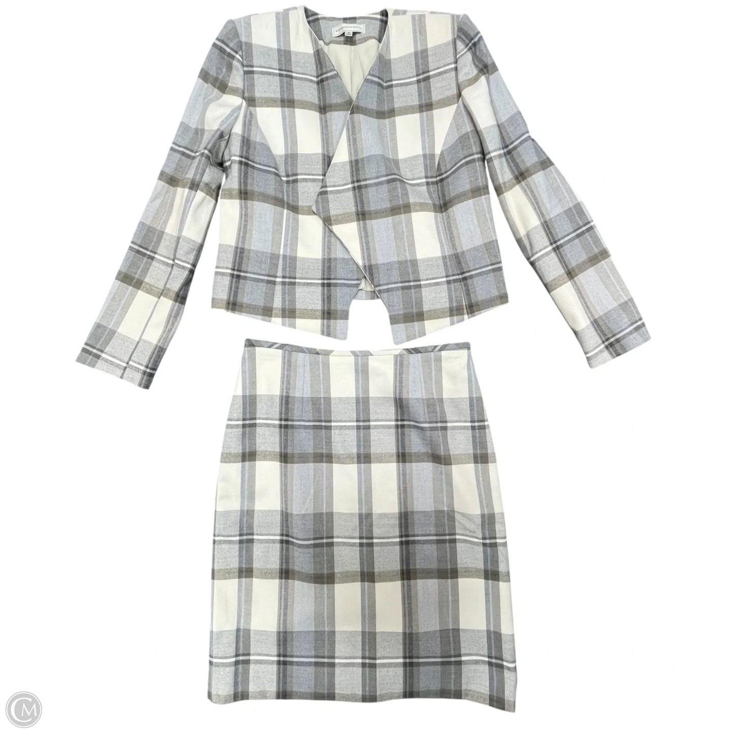 Skirt Suit 2pc By Cmc In Grey & White, Size: 4