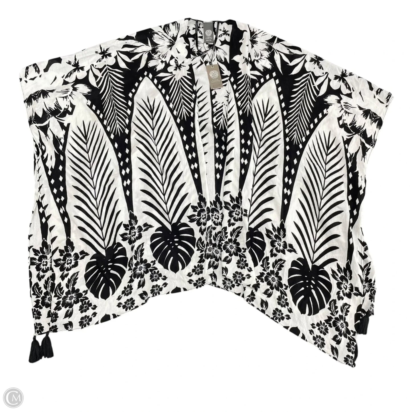 Swimwear Cover-up By Vince Camuto In Black & White, Size: Osfm