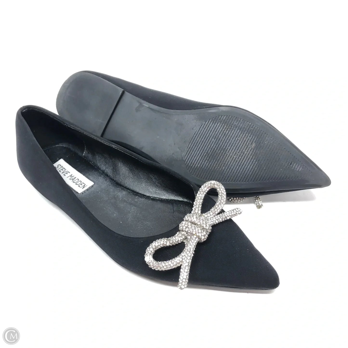 Shoes Flats By Steve Madden In Black & Silver, Size: 7