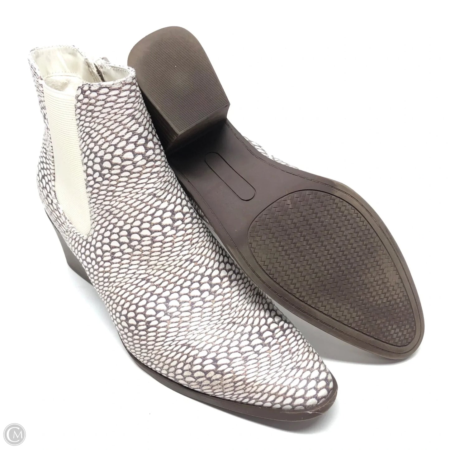 Boots Ankle Heels By Limited In Brown & White, Size: 6.5