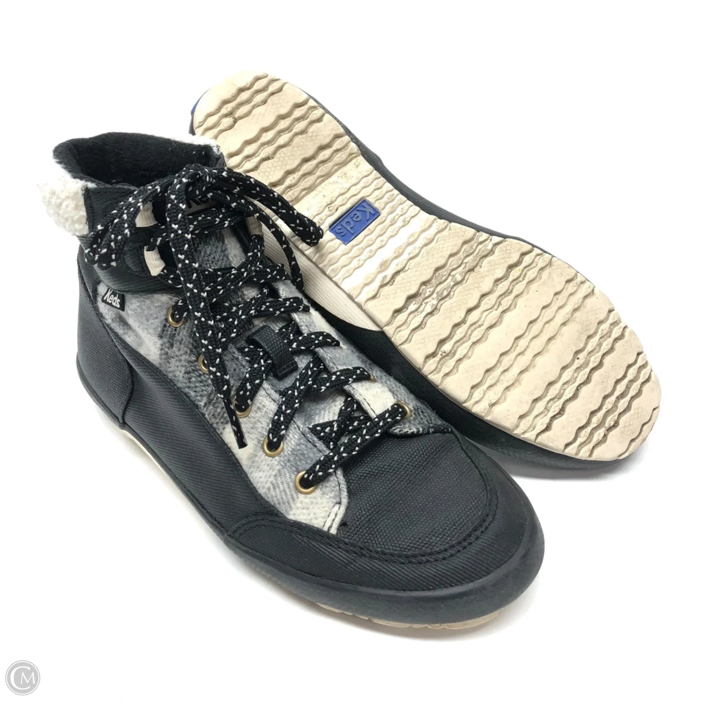 Boots Ankle Flats By Keds In Black & Grey, Size: 7.5
