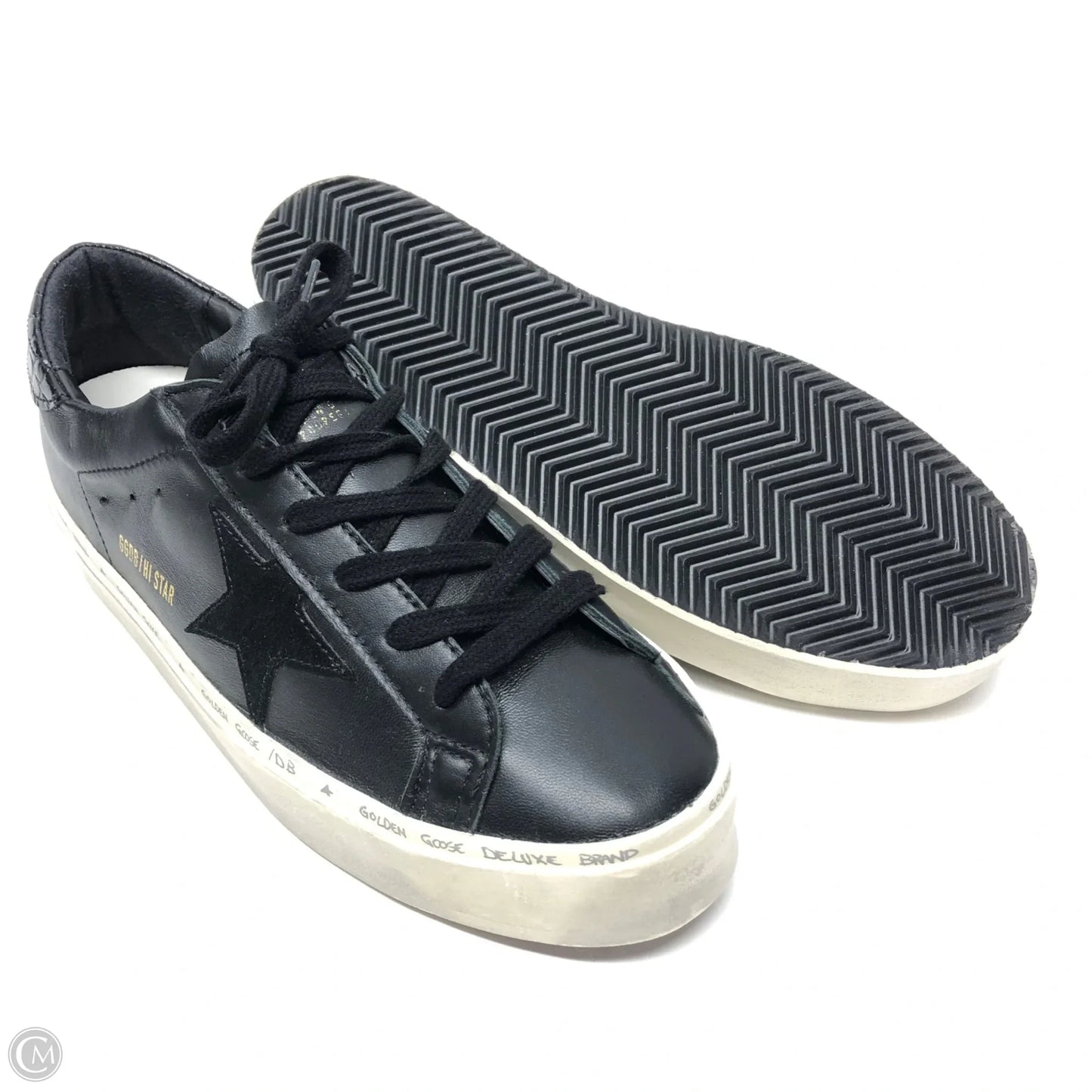 Shoes Luxury Designer By Golden Goose In Black & White, Size: 10.5