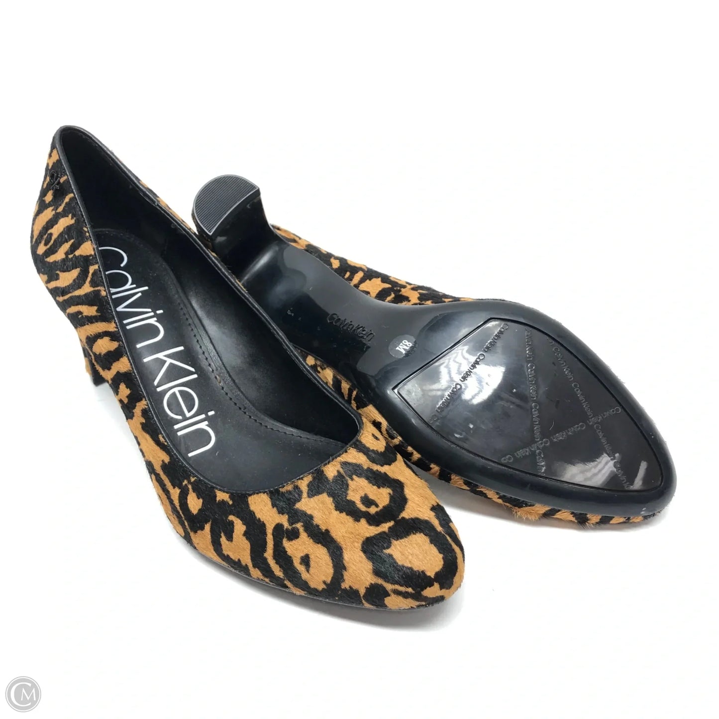 Shoes Heels Block By Calvin Klein In Animal Print, Size: 8