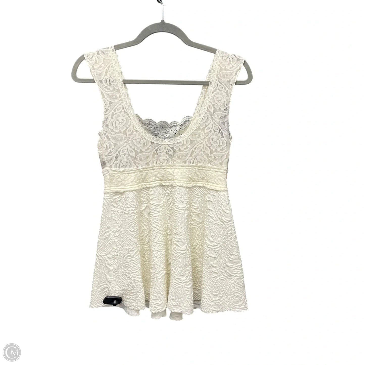 Blouse Sleeveless By Free People In Cream & Grey, Size: M