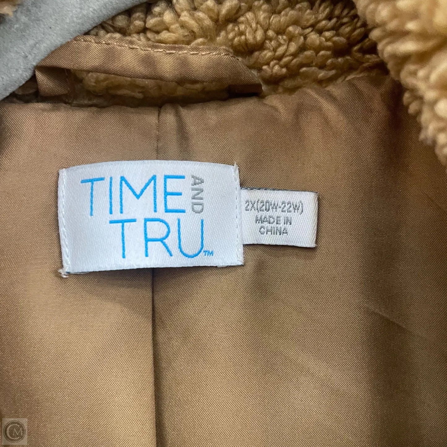 Coat Faux Fur & Sherpa By Time And Tru In Brown, Size: 2x