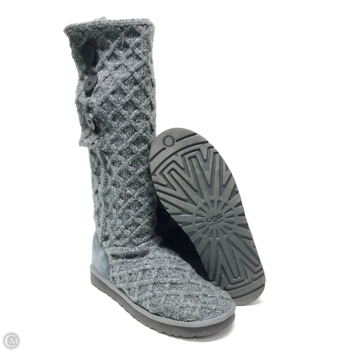 Boots Designer By Ugg In Grey, Size: 11