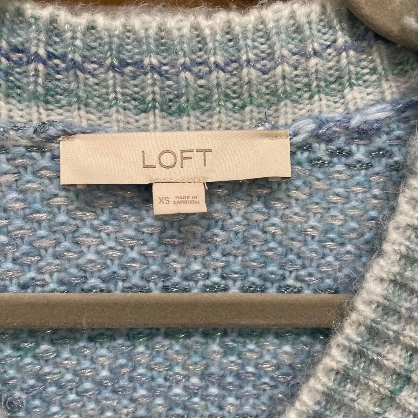 Sweater By Loft In Blue & White, Size: Xs