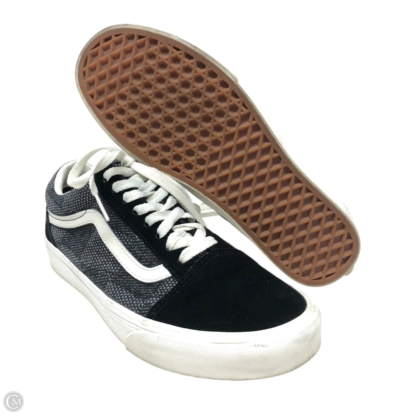 Shoes Sneakers By Vans In Black & White, Size: 9
