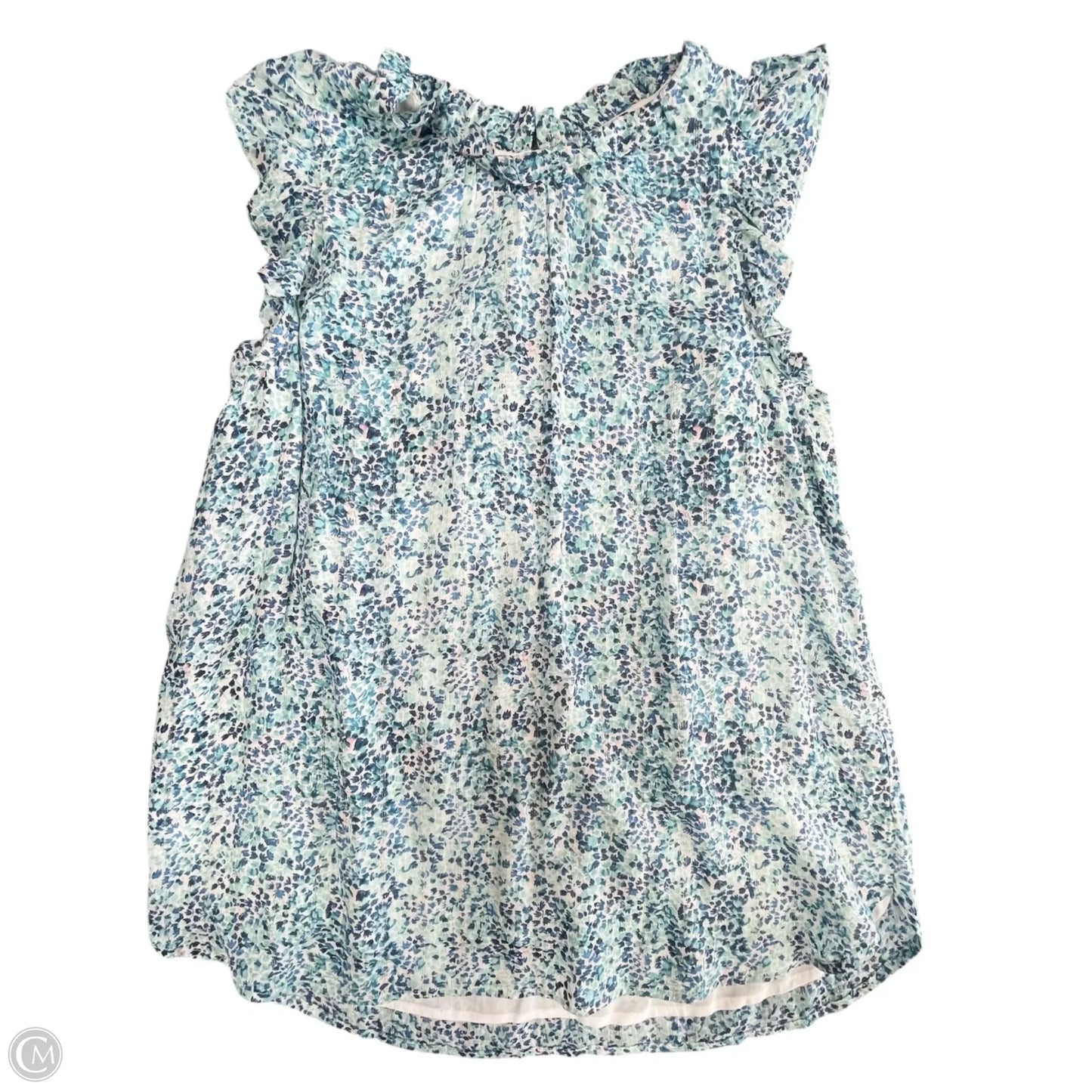 Top Short Sleeve By Loft In Blue & Green, Size: M