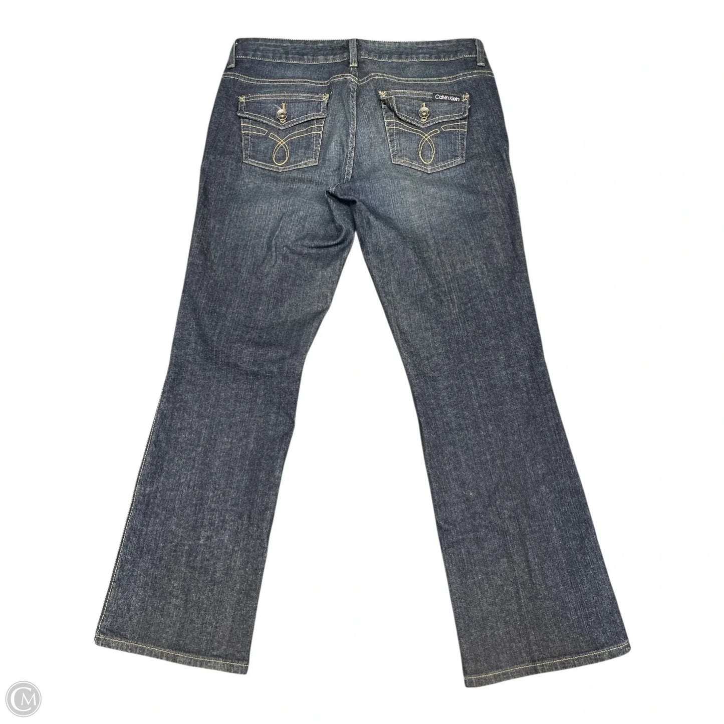 Jeans Boot Cut By Calvin Klein In Blue Denim, Size: 14