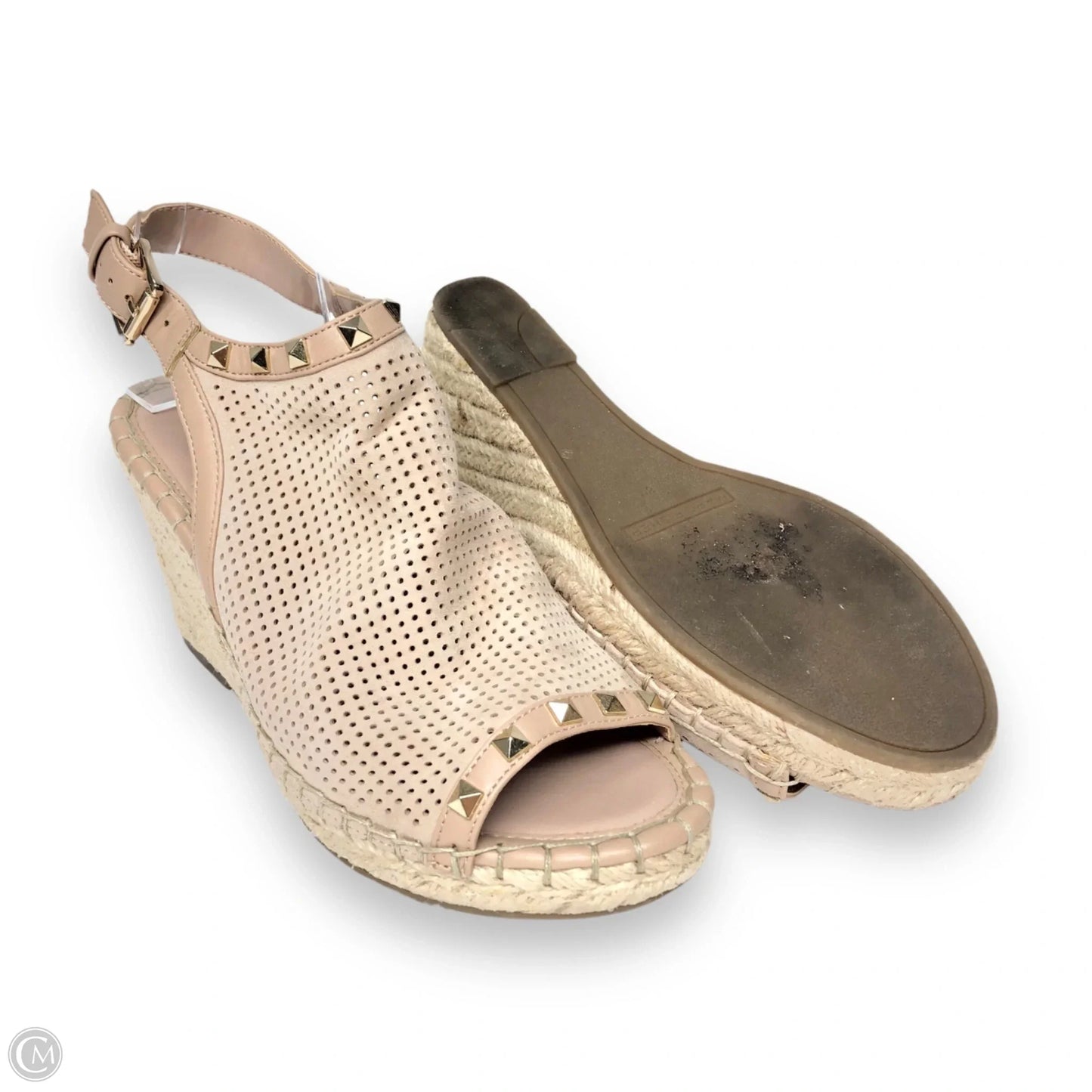 Sandals Heels Wedge By Marc Fisher In Beige, Size: 8