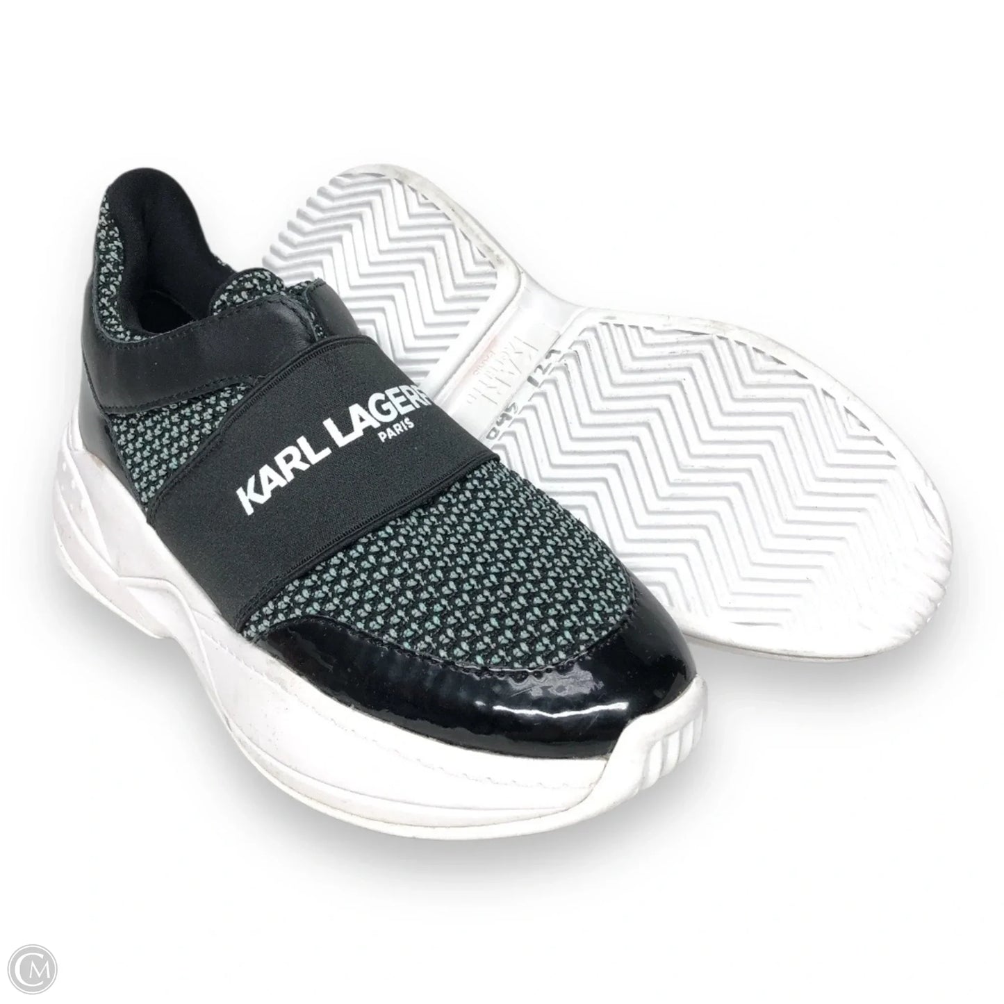 Shoes Designer By Karl Lagerfeld In Black & White, Size: 7