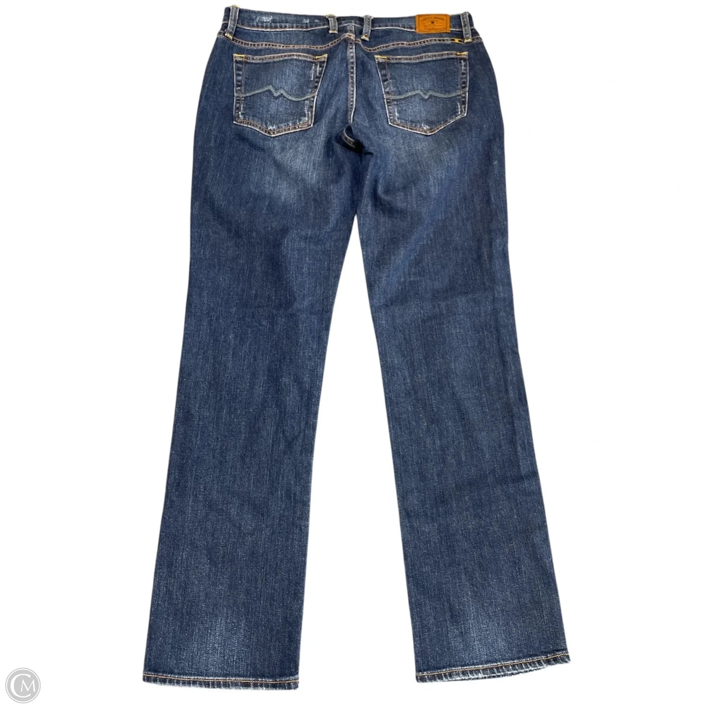 Jeans Straight By Lucky Brand In Blue Denim, Size: 12