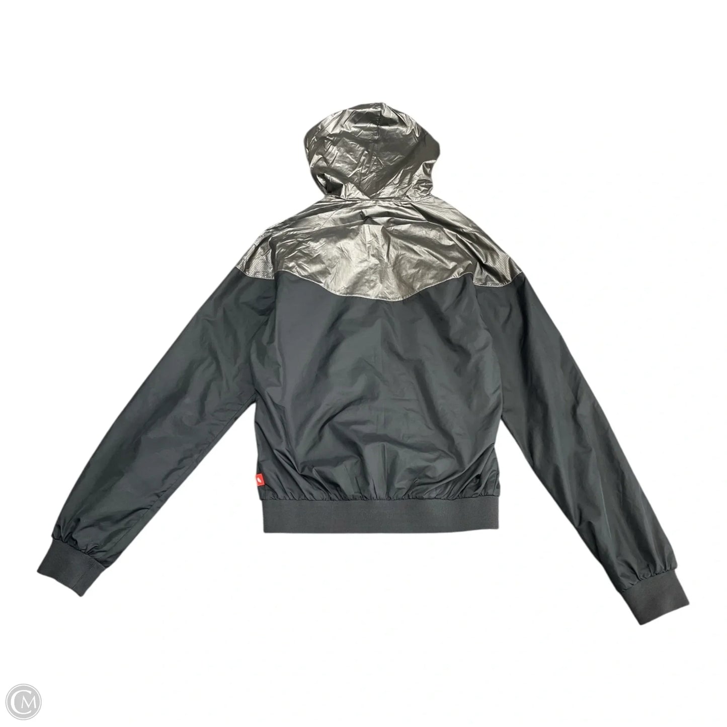 Jacket Windbreaker By Nike In Grey, Size: S