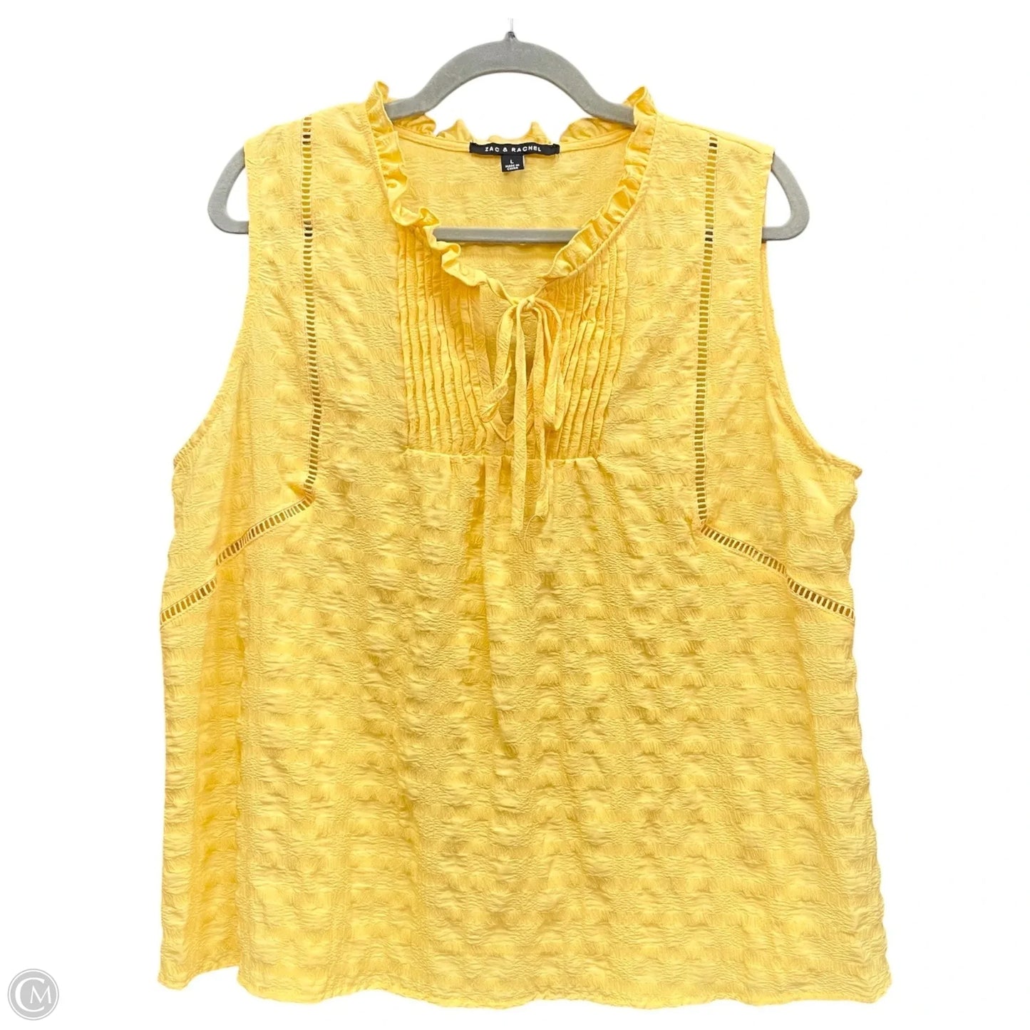 Blouse Sleeveless By Zac And Rachel In Yellow, Size: L
